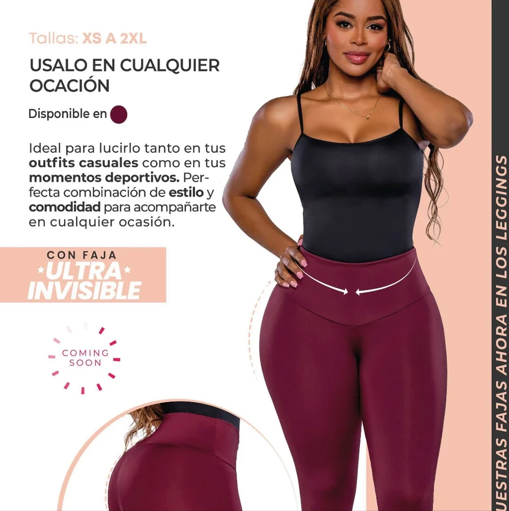Leggings con Faja Stagmi Colombianas Tummy Control High Waist Butt Shaper New! - Picture 10 of 17